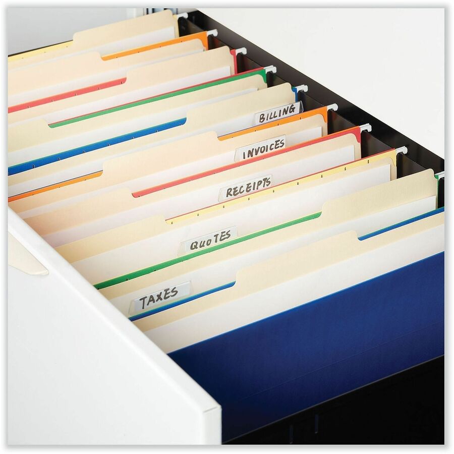 Universal 1/5 Tab Cut Legal Top Tab File Folder - 8 1/2" x 14" - 3/4" Expansion - Assorted Tab Position - 11 pt. - Manila - 100 Box