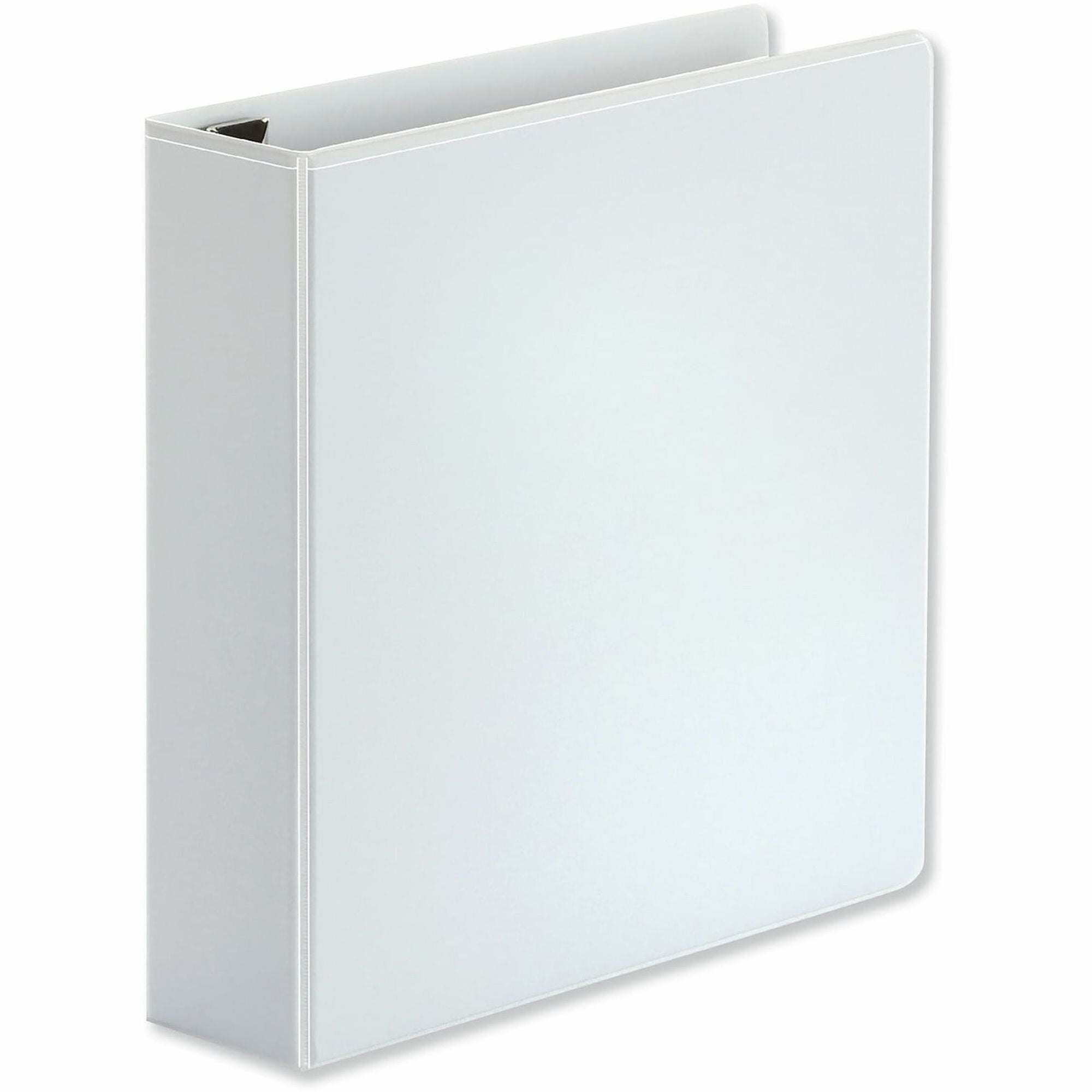 Universal Deluxe Easy-to-Open D-Ring View Binder, 3 Rings, 2" Capacity, 11 x 8.5, White - 2" Binder Capacity - Letter - 8 1/2" x 11" Sheet Size - 565 Sheet Capacity - 3 Ring(s) - Fastener(s): Ring - Pocket(s): 2, Inside Front & Back - Polypropylene - W...