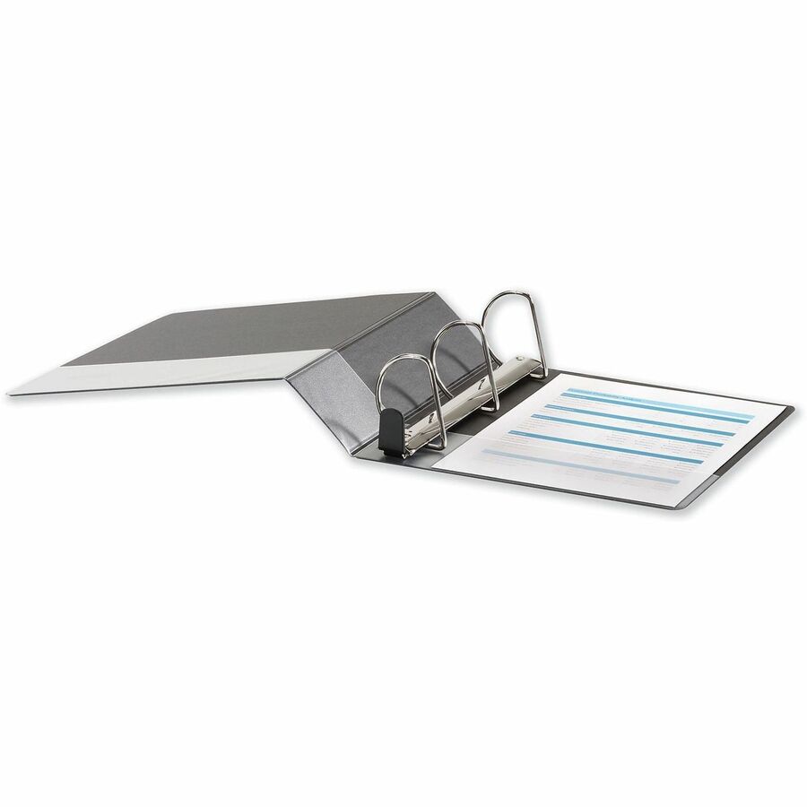 Universal Deluxe Easy-to-Open D-Ring View Binder, 3 Rings, 3" Capacity, 11 x 8.5, Black - 3" Binder Capacity - Letter - 8 1/2" x 11" Sheet Size - 650 Sheet Capacity - 3 Ring(s) - Fastener(s): Ring - Pocket(s): 2, Inside Front & Back - Polypropylene - B...