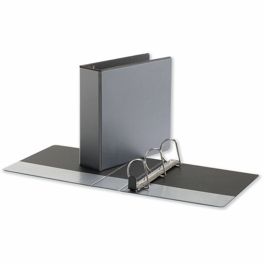 Universal Deluxe Easy-to-Open D-Ring View Binder, 3 Rings, 3" Capacity, 11 x 8.5, Black - 3" Binder Capacity - Letter - 8 1/2" x 11" Sheet Size - 650 Sheet Capacity - 3 Ring(s) - Fastener(s): Ring - Pocket(s): 2, Inside Front & Back - Polypropylene - B...