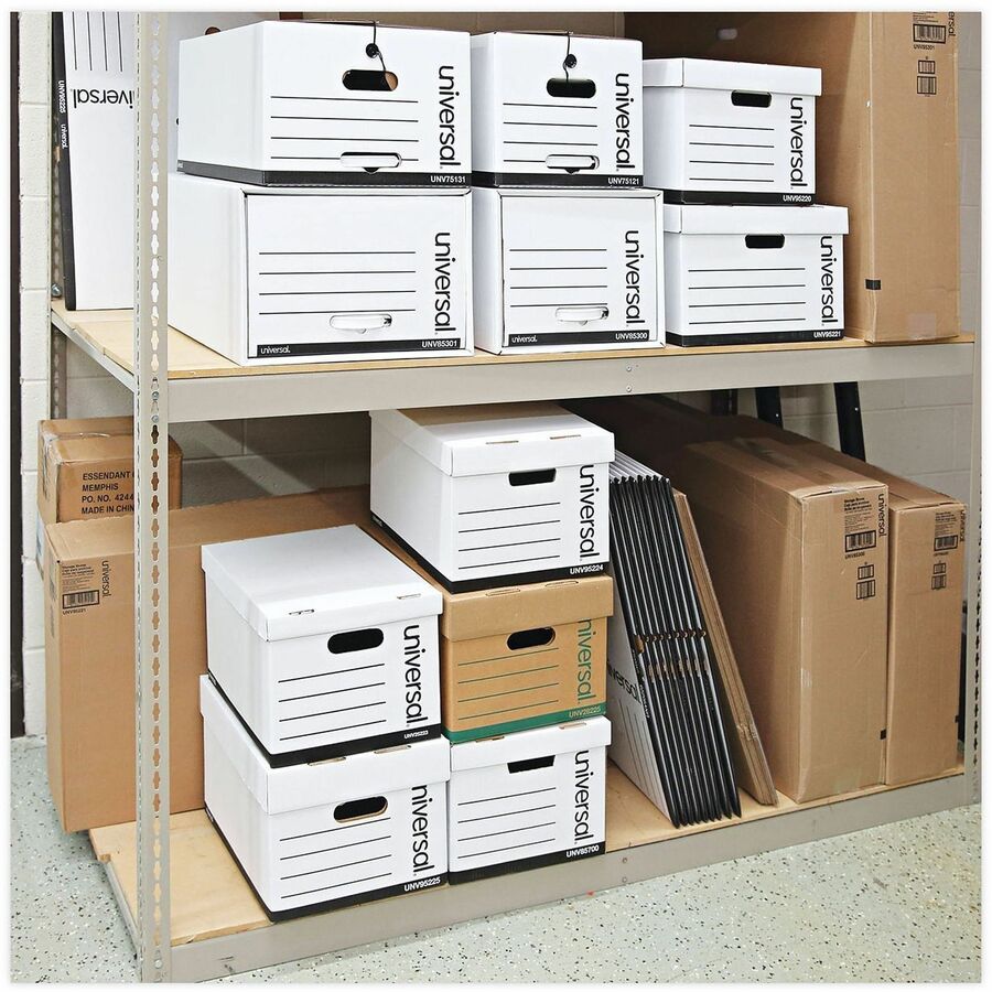 Universal Storage Case - Internal Dimensions: 12" Width x 15" Depth x 10" Height - External Dimensions: 12" Width x 15" Depth x 10" Height - Media Size Supported: Letter, Legal - Lift-off Closure - Medium Duty - Paper - White - For Box File - 12 / Carton