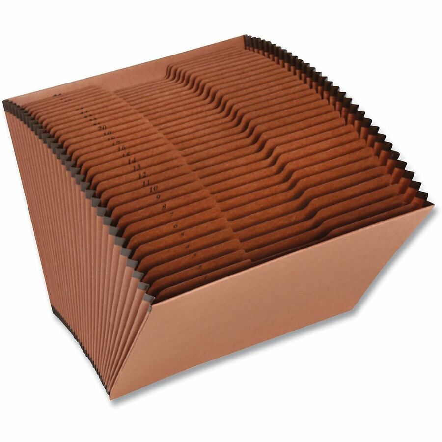 Universal 1/31 Tab Cut Letter Expanding File - 8 1/2" x 11" - Capacity7/8" Expansion - 31 Pocket(s) - Assorted Tab Position - Redrope - Redrope - 1 Each
