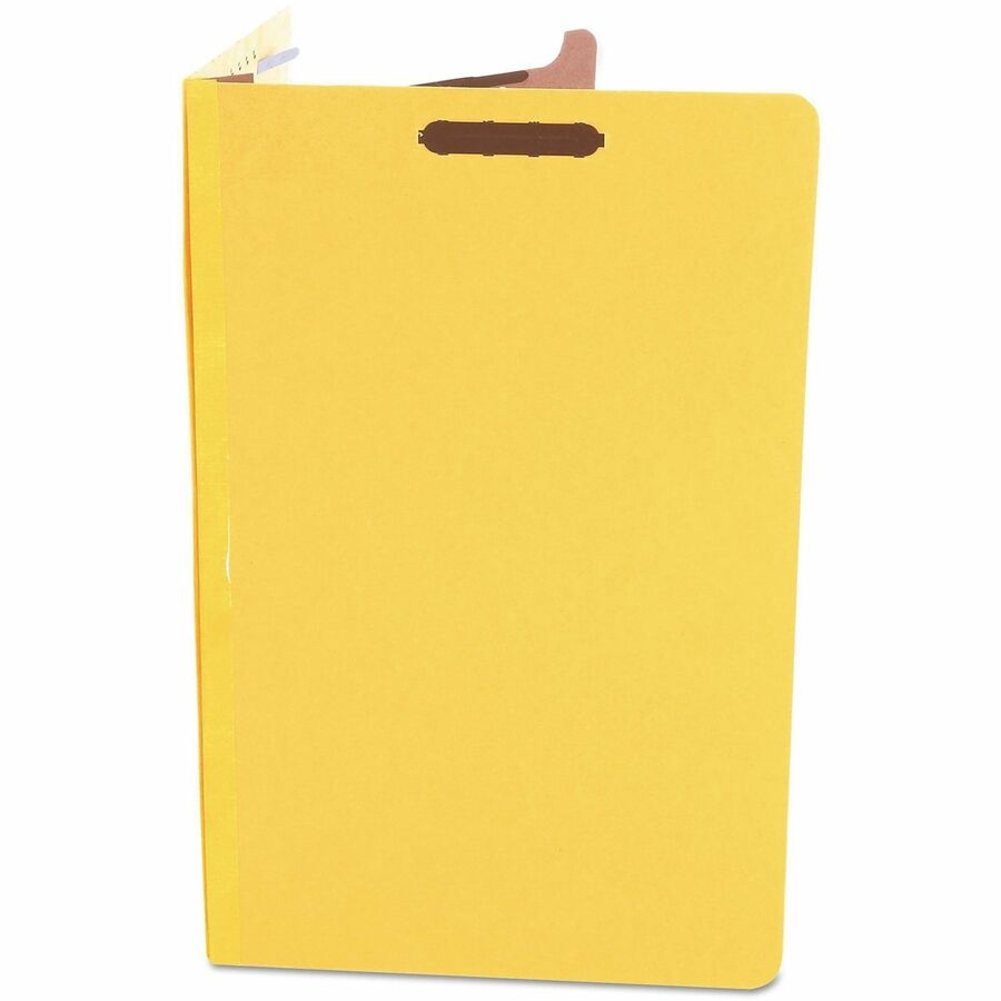 Universal 2/5 Tab Cut Legal Classification Folder - 8 1/2" x 14" - 2" Expansion - 4 Fastener(s) - 2" Fastener Capacity - Top Tab Location - Right of Center Tab Position - 1 Divider(s) - Yellow - 10 Box
