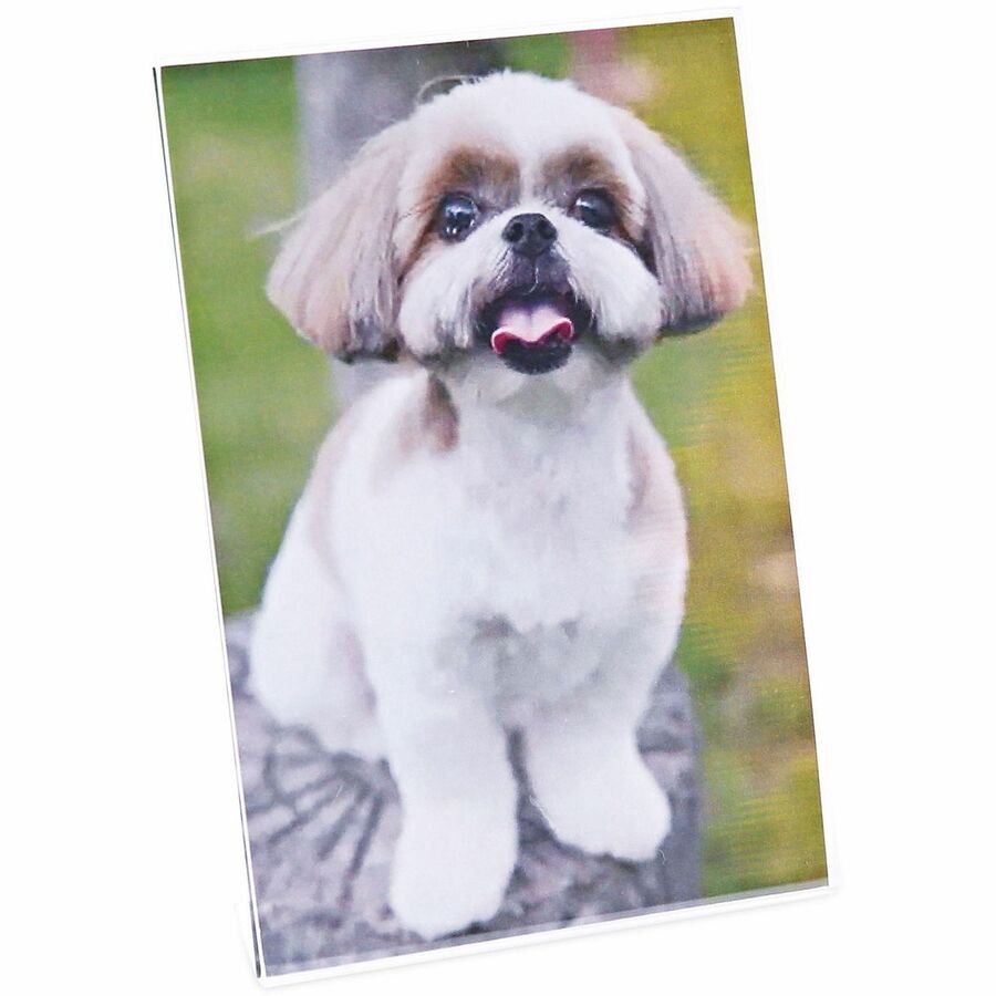 Universal Photo Frame - Holds 7" x 5" Insert - Rectangle - Desktop - Horizontal, Vertical - Durable, Shatter Proof - Polystyrene - Clear - 3 / Pack