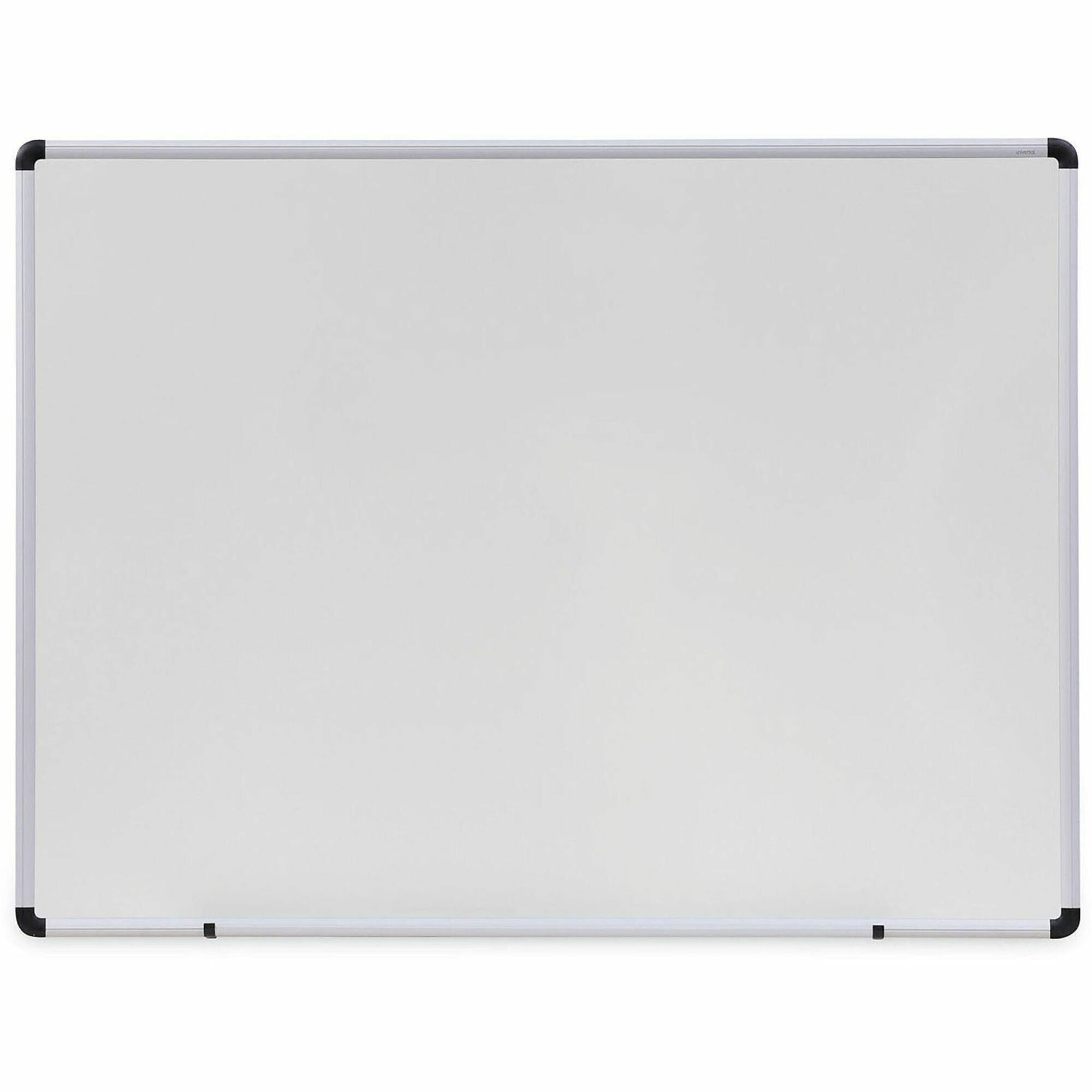 Universal Dry Erase Board - 48" (4 ft) Width x 36" (3 ft) Height - White Melamine Surface - Satin Aluminum Frame - 1 Each