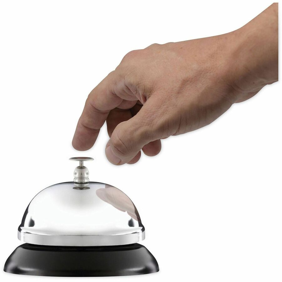 Universal Call Bell - 3.4" Diameter - Brushed Nickel - Nickel Plated Steel - Black