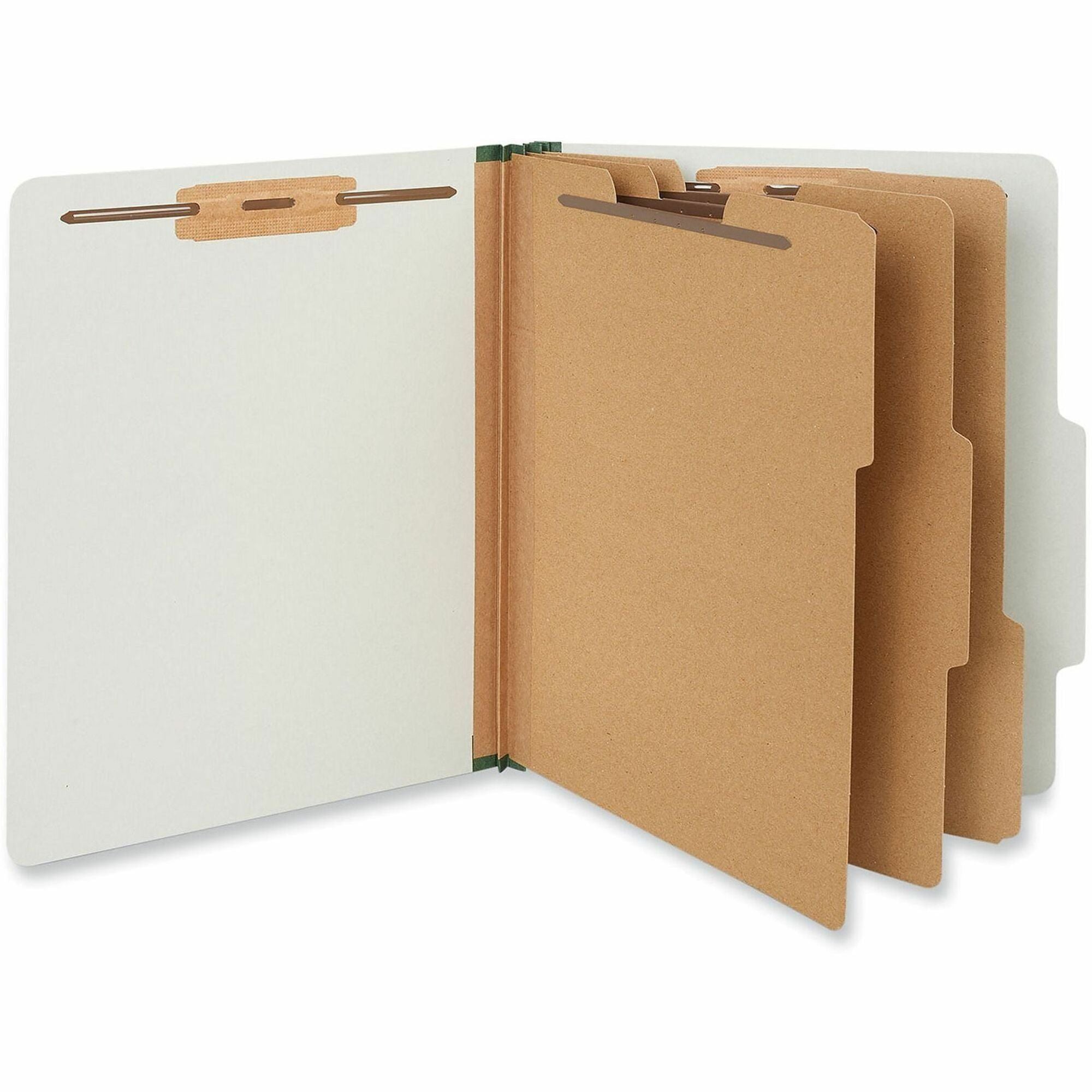 Universal 2/5 Tab Cut Letter Classification Folder - 8 1/2" x 11" - 3" Expansion - 8 Fastener(s) - 2" Fastener Capacity - Top Tab Location - Right of Center Tab Position - 3 Divider(s) - Gray - 10 Box