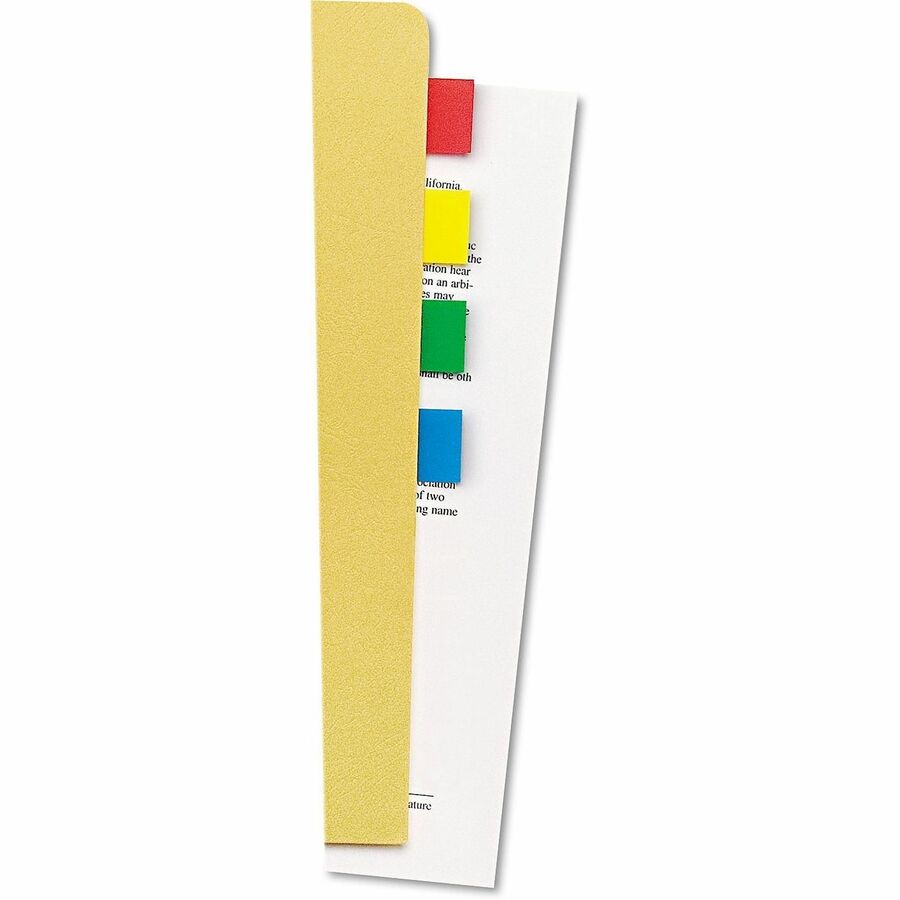 Universal Flag - Rectangle - Blue, Green, Red, Yellow - Removable, Self-stick, Pop-up, Repositionable - Dispenser Included - 140 / Pack
