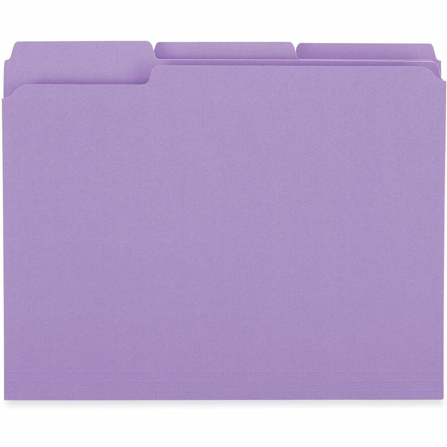 Universal 1/3 Tab Cut Letter Top Tab File Folder - 8 1/2" x 11" - 1" Expansion - Assorted Tab Position - 11 pt. - Stock - 100 Box