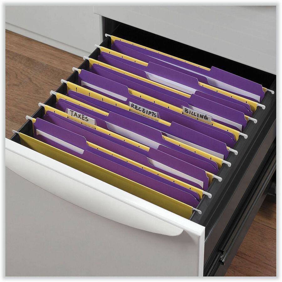 Universal 1/3 Tab Cut Letter Top Tab File Folder - 8 1/2" x 11" - 1" Expansion - Assorted Tab Position - 11 pt. - Stock - 100 Box