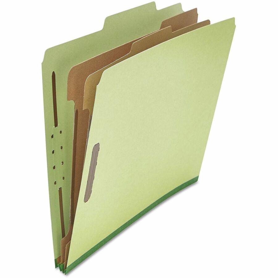 Universal 2/5 Tab Cut Letter Classification Folder - 8 1/2" x 11" - 2" Expansion - 6 Fastener(s) - 2" Fastener Capacity - Top Tab Location - Right of Center Tab Position - 2 Divider(s) - Green - 10 Box