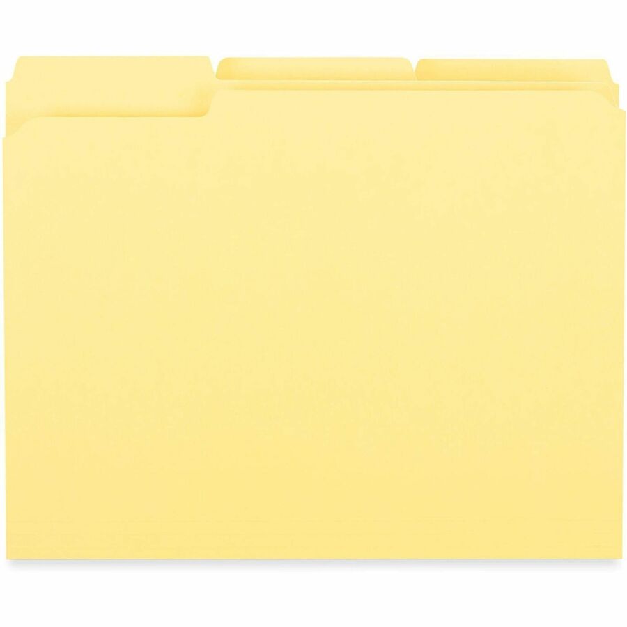 Universal 1/3 Tab Cut Letter Top Tab File Folder - 8 1/2" x 11" - 1" Expansion - Assorted Tab Position - 11 pt. - Stock - 100 Box