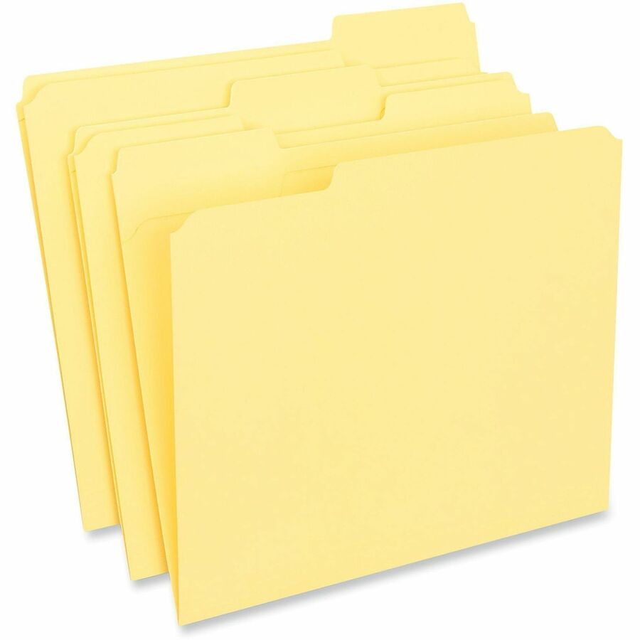 Universal 1/3 Tab Cut Letter Top Tab File Folder - 8 1/2" x 11" - 1" Expansion - Assorted Tab Position - 11 pt. - Stock - 100 Box