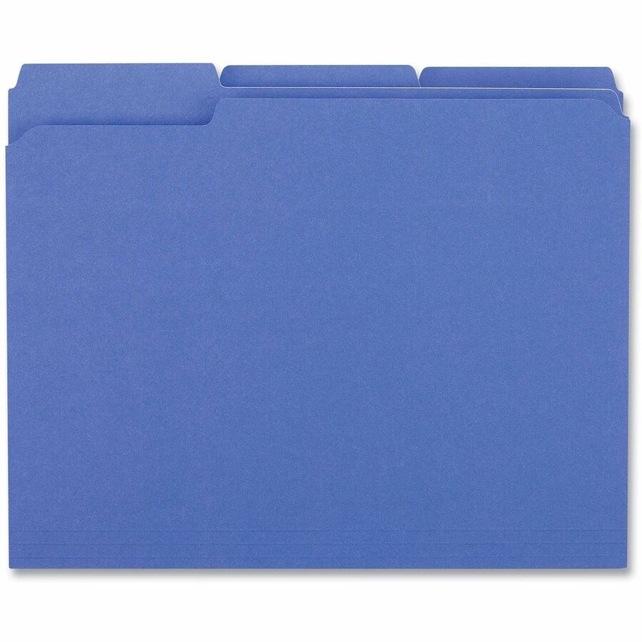 Universal 1/3 Tab Cut Letter Top Tab File Folder - 8 1/2" x 11" - 1" Expansion - Assorted Tab Position - 11 pt. - Stock - 100 Box