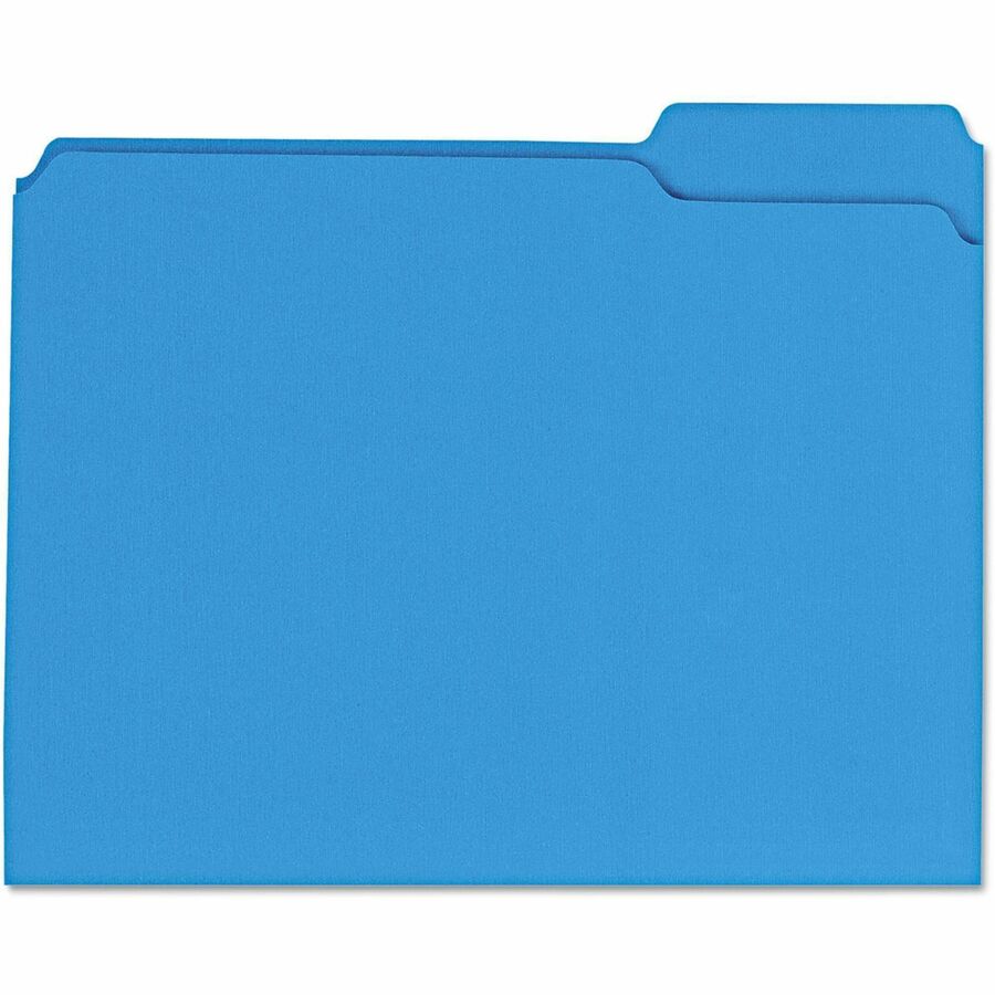 Universal 1/3 Tab Cut Letter Top Tab File Folder - 8 1/2" x 11" - 1" Expansion - Assorted Tab Position - 11 pt. - Stock - 100 Box
