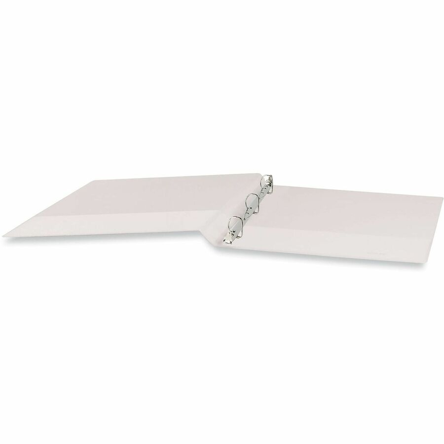 Universal Slant D-Ring View Binder, 3 Rings, 0.5" Capacity, 11 x 8.5, White - 1/2" Binder Capacity - Letter - 8 1/2" x 11" Sheet Size - 120 Sheet Capacity - 3 Ring(s) - Fastener(s): Ring - Pocket(s): 2, Inside Front & Back - Polypropylene - White - Non...