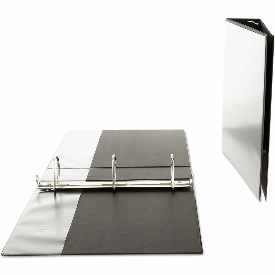 Universal Slant D-Ring View Binder, 3 Rings, 2" Capacity, 11 x 8.5, Black - 2" Binder Capacity - Letter - 8 1/2" x 11" Sheet Size - 500 Sheet Capacity - 3 Ring(s) - Fastener(s): Ring - Pocket(s): 2, Inside Front & Back - Polypropylene - Black - Non-sti...