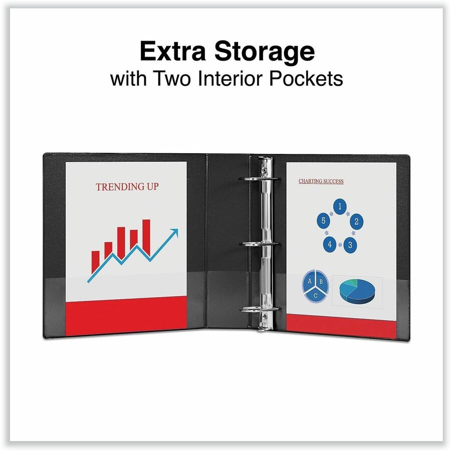 Universal Slant D-Ring View Binder, 3 Rings, 2" Capacity, 11 x 8.5, Black - 2" Binder Capacity - Letter - 8 1/2" x 11" Sheet Size - 500 Sheet Capacity - 3 Ring(s) - Fastener(s): Ring - Pocket(s): 2, Inside Front & Back - Polypropylene - Black - Non-sti...