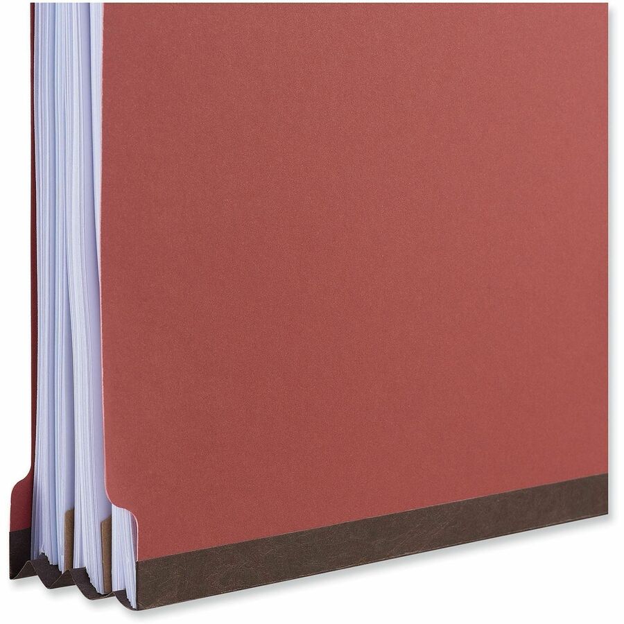 Universal 2/5 Tab Cut Legal Classification Folder - 8 1/2" x 14" - 3" Expansion - 8 Fastener(s) - 2" Fastener Capacity - Top Tab Location - Right of Center Tab Position - 3 Divider(s) - Red - 10 Box