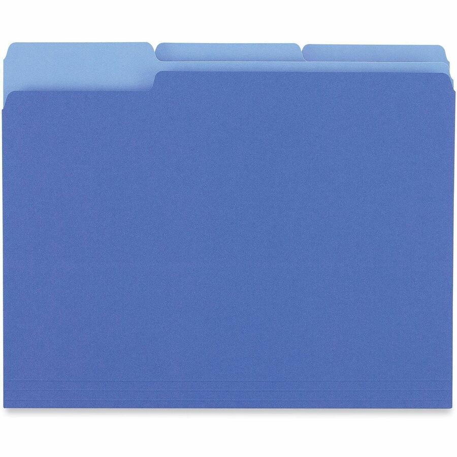 Universal 1/3 Tab Cut Letter Top Tab File Folder - 8 1/2" x 11" - Assorted Tab Position - 11 pt. - Stock - 100 Box