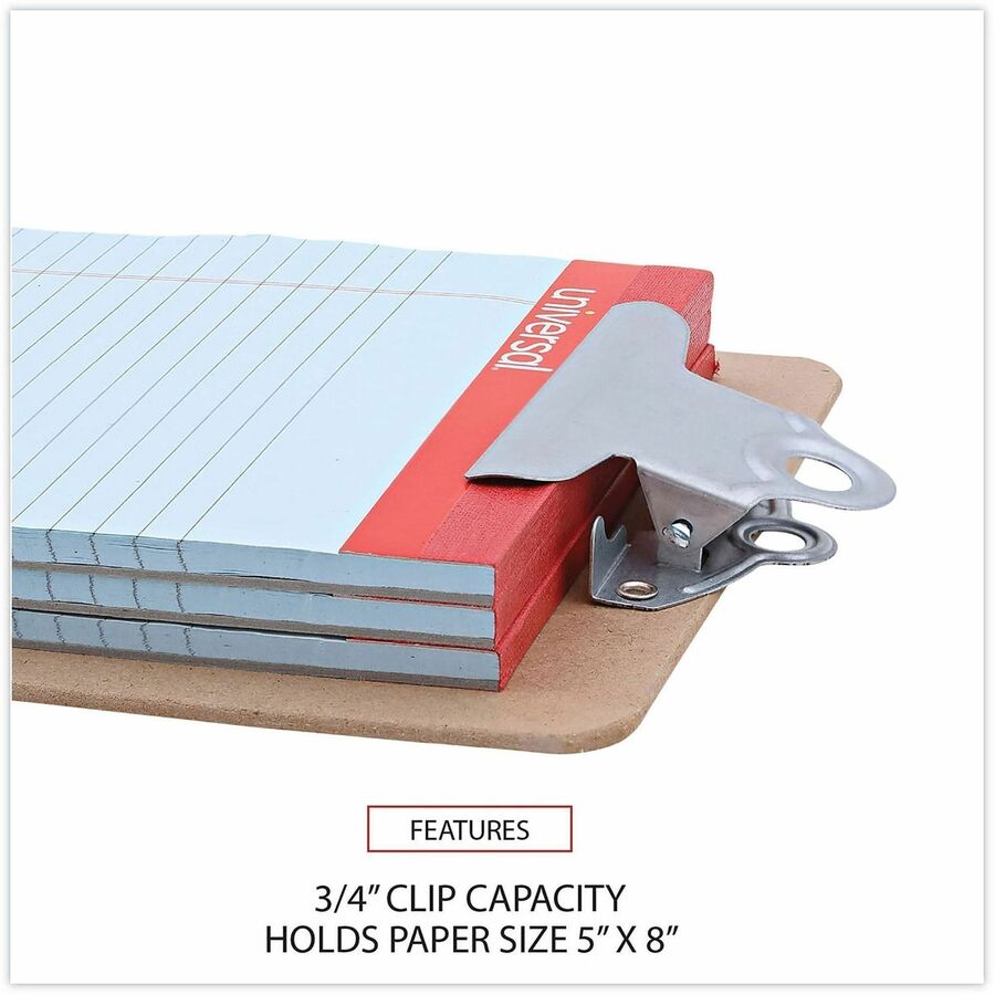 Universal Clipboard - 0.75" Clip Capacity - Storage for Document, Form, Paper - 5" x 8" Sheet Size - Hardboard - Brown - 1 / Each