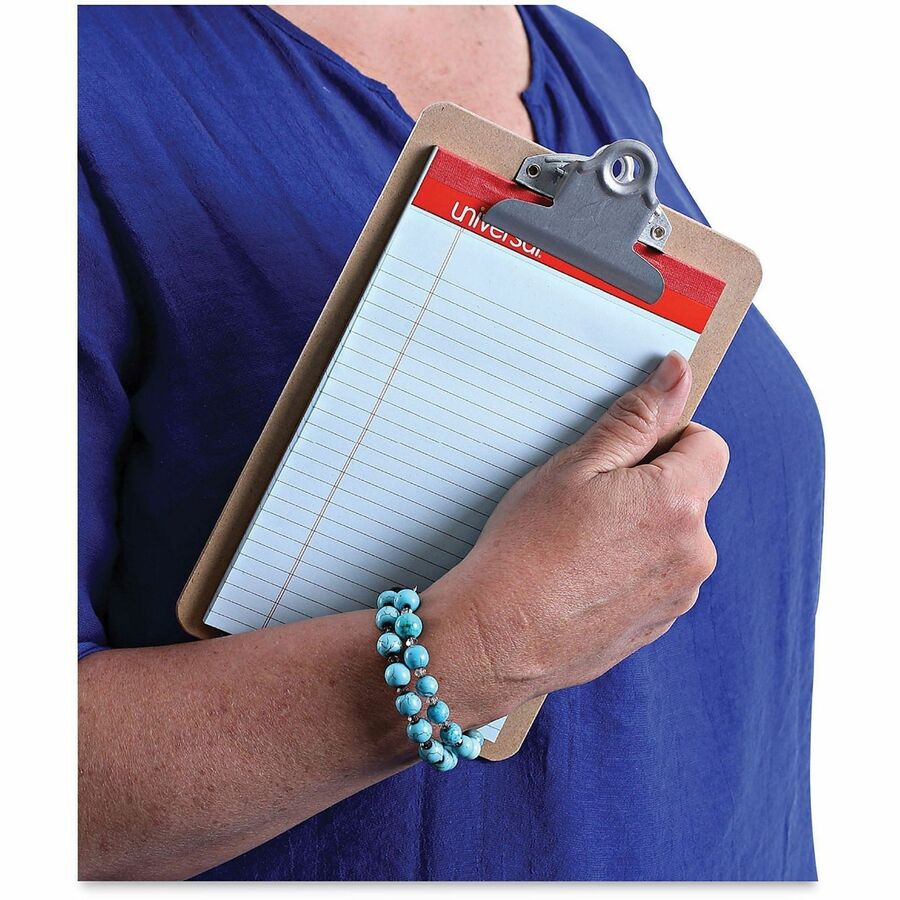 Universal Clipboard - 0.75" Clip Capacity - Storage for Document, Form, Paper - 5" x 8" Sheet Size - Hardboard - Brown - 1 / Each