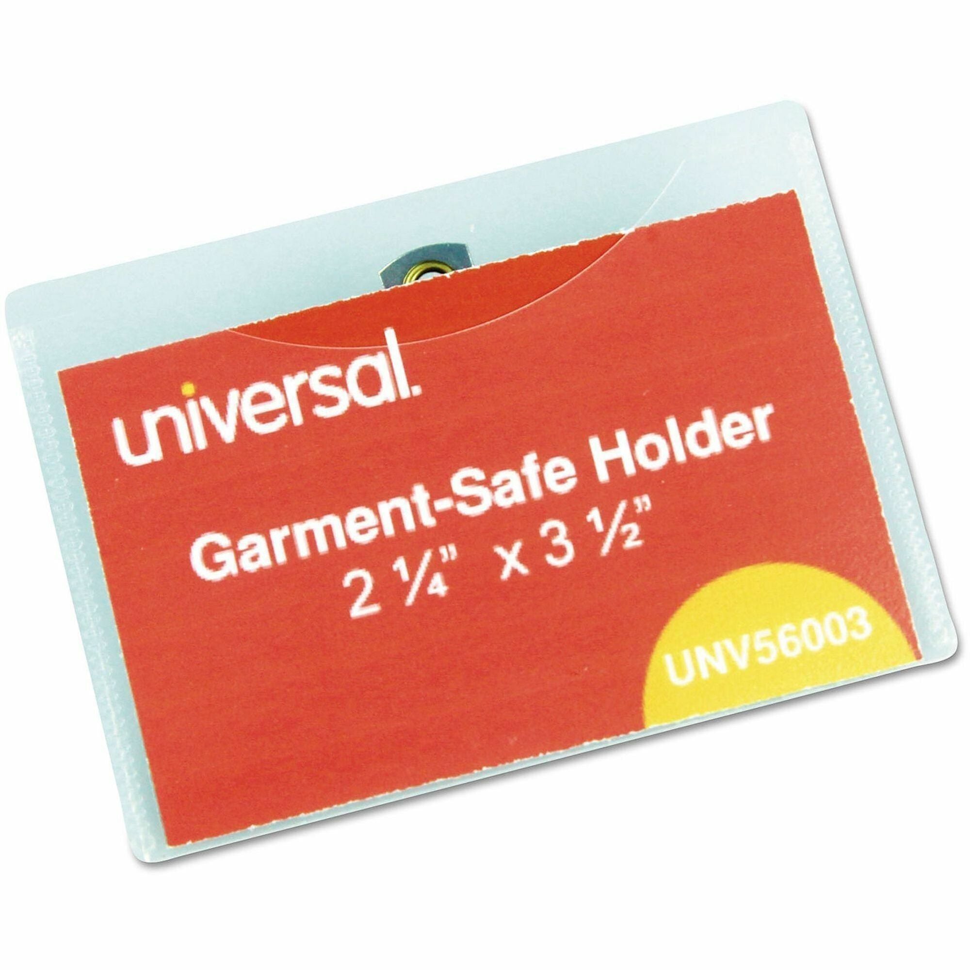Universal Name Badge Holder - Horizontal - Plastic - Clear - 50 / Box