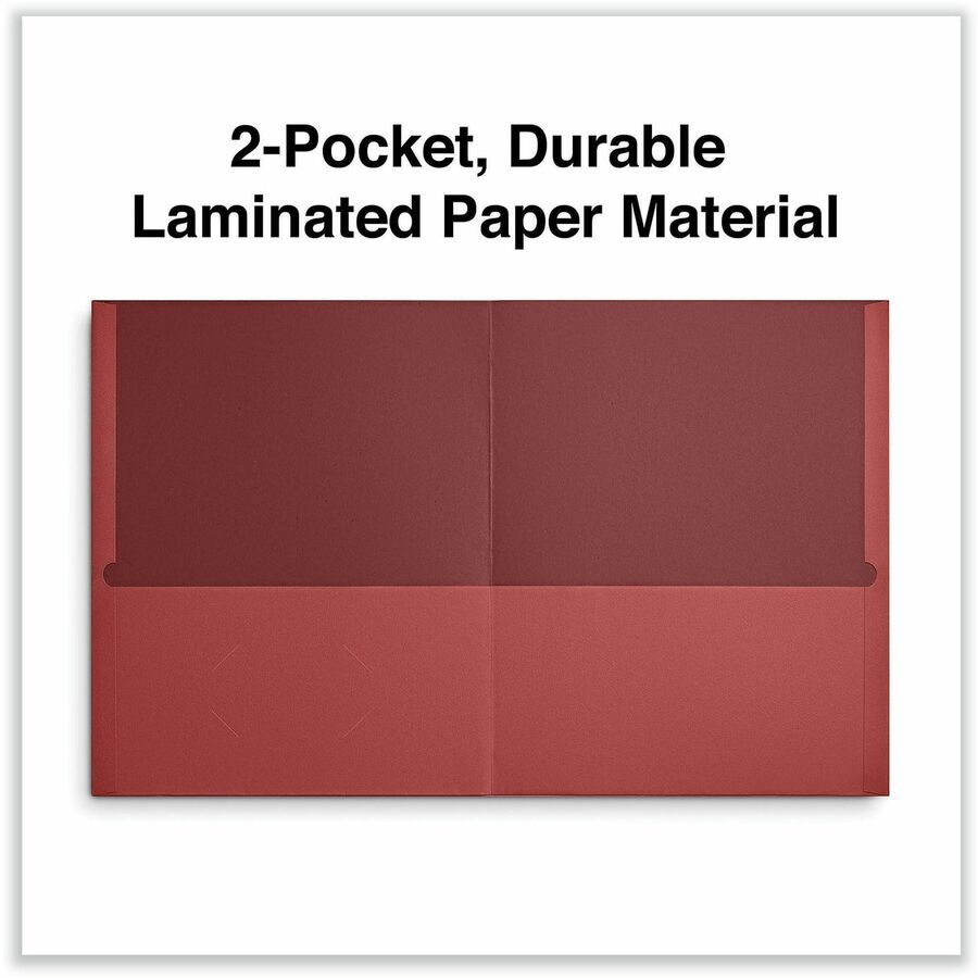 Universal Pocket Folder - 11" x 8 1/2" - 2 Inside Front & Back Pocket(s) - 25 Box