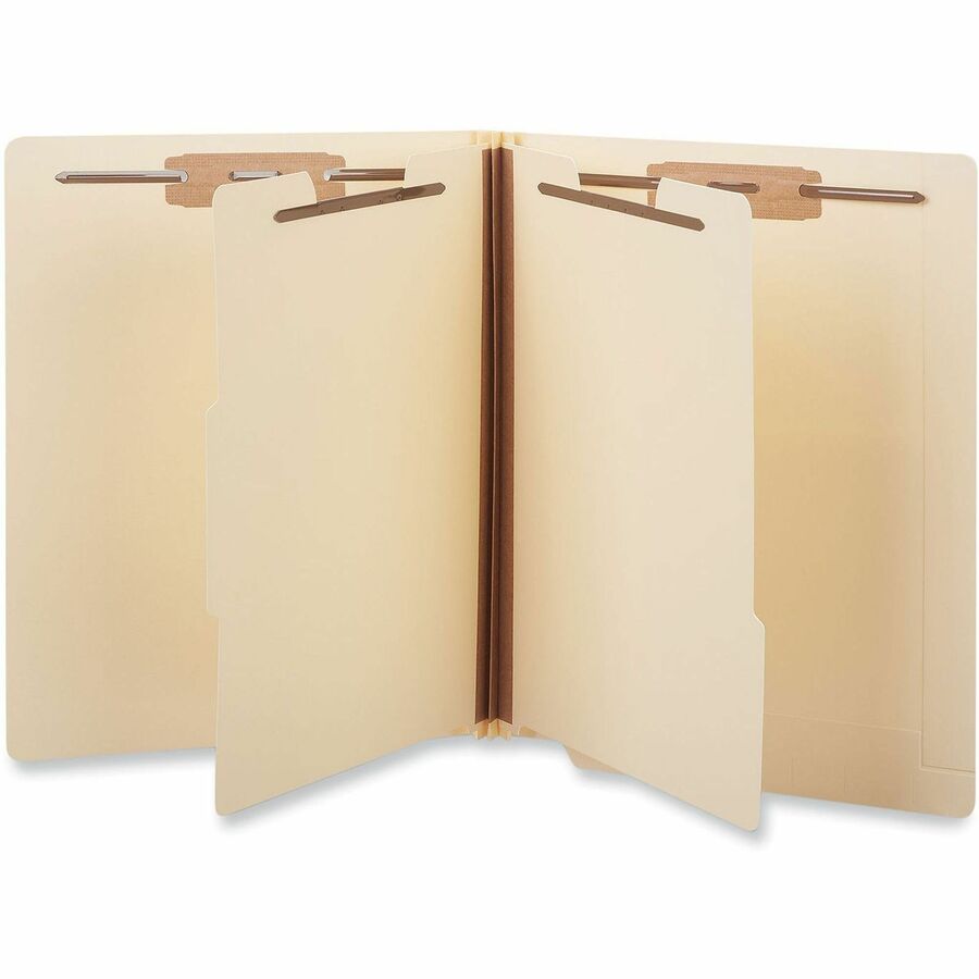 Universal Straight Tab Cut Letter Classification Folder - 8 1/2" x 11" - 2" Expansion - 6 Fastener(s) - 2" Fastener Capacity - End Tab Location - 2 Divider(s) - Manila - 10 Box