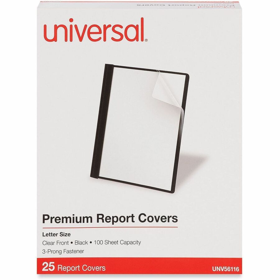 Universal Report Cover - 1/2" Folder Capacity - 8 1/2" x 11" - 100 Sheets Capacity - 3 x 3-prong Fastener Fastener(s) - Punched - 25 Box