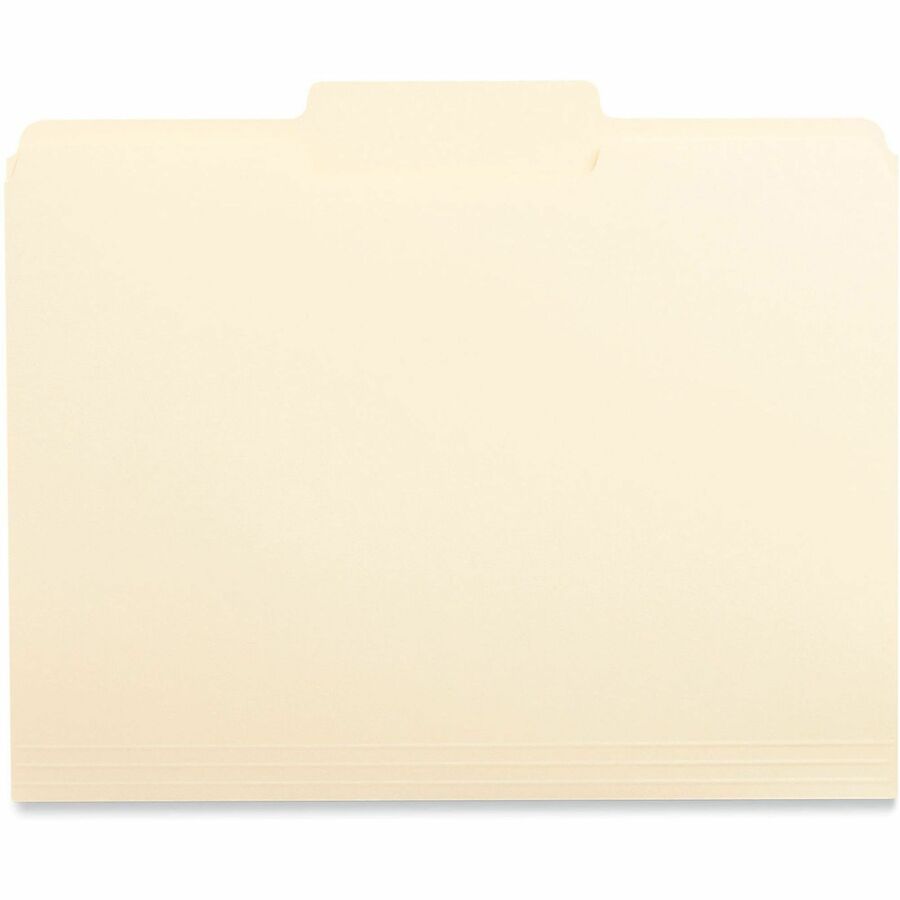 Universal 1/3 Tab Cut Letter Top Tab File Folder - 8 1/2" x 11" - 3/4" Expansion - Center Tab Position - 11 pt. - Manila - 100 Box