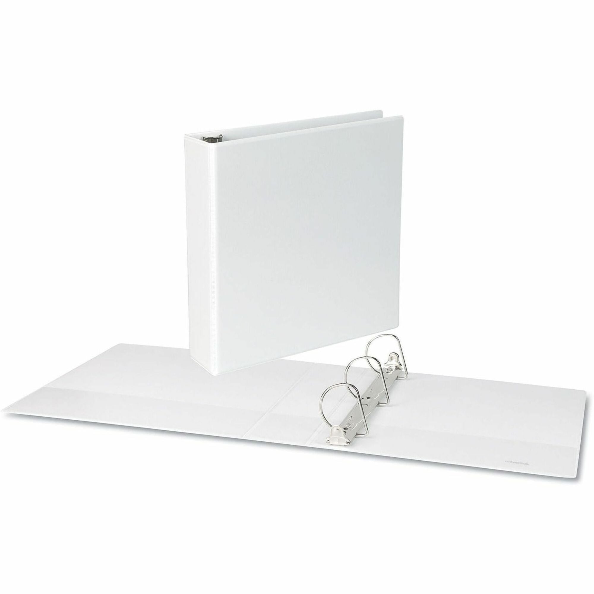 Universal Slant D-Ring View Binder, 3 Rings, 2" Capacity, 11 x 8.5, White - 2" Binder Capacity - Letter - 8 1/2" x 11" Sheet Size - 500 Sheet Capacity - 3 Ring(s) - Fastener(s): Ring - Pocket(s): 2, Inside Front & Back - Polypropylene - White - Non-sti...