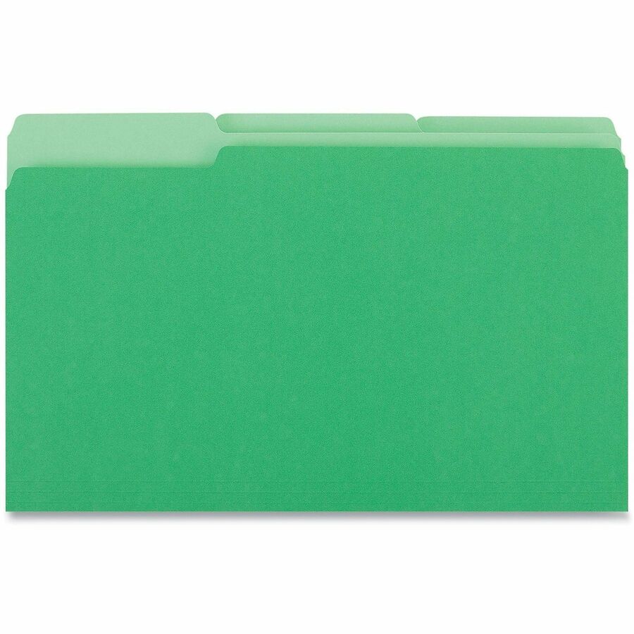 Universal 1/3 Tab Cut Legal Top Tab File Folder - 8 1/2" x 14" - Assorted Tab Position - 11 pt. - Stock - 100 Box