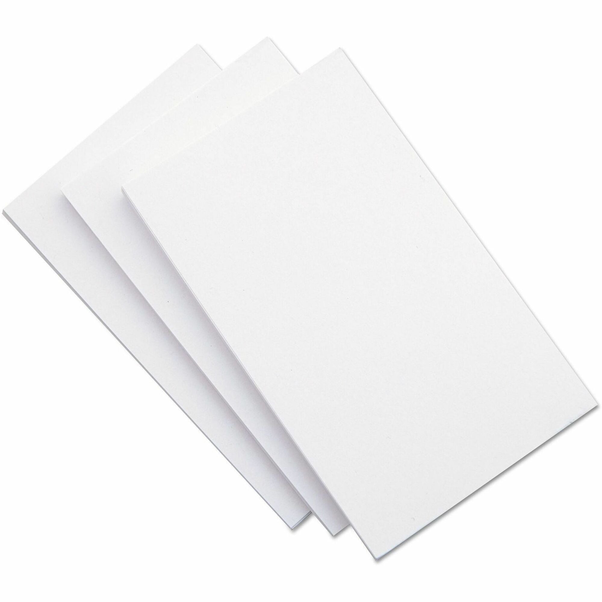 Universal Unruled Index Cards, 5 x 8, White, 100/Pack - 5" Width x 8" LengthRecycled - Unruled - 100 / Pack