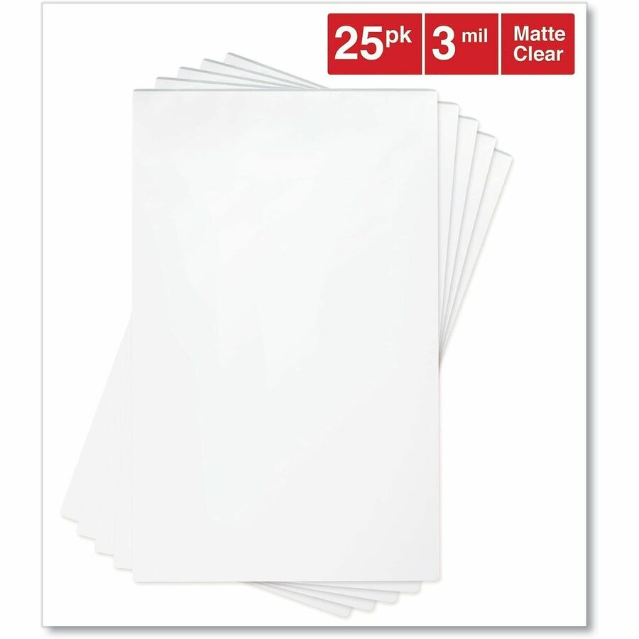 Universal Laminating Pouch - Sheet Size Supported: Legal 8.50" Width x 14" Length - Laminating Pouch/Sheet Size: 9" Width x 3 mil Thickness - Matte - for Document, Sign, ID Card, Photo, Tag - Temperature Resistant, Liquid Resistant - Clear - Plastic - ...