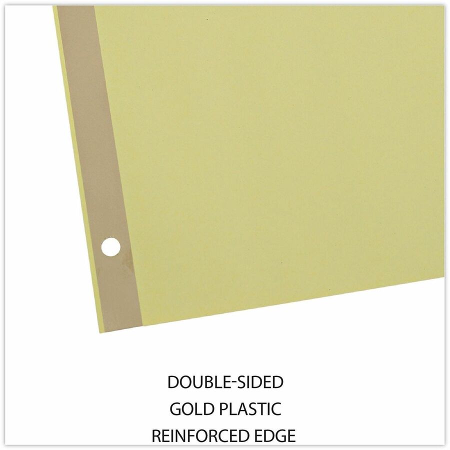 Universal Index Divider - 5 Side Tab(s) - Letter - 8.50" Width x 11" Length - 3 Hole Punched - Buff Paper Divider - Clear Plastic Tab(s) - Recycled - Customizable, Double-sided, Gold Reinforced Binding Edge - 24 Set
