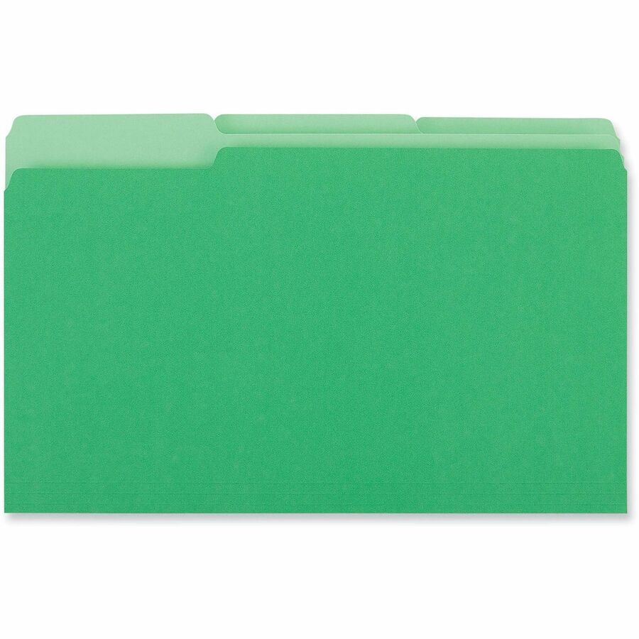 Universal 1/3 Tab Cut Legal Top Tab File Folder - 8 1/2" x 14" - Assorted Tab Position - 11 pt. - Stock - 100 Box