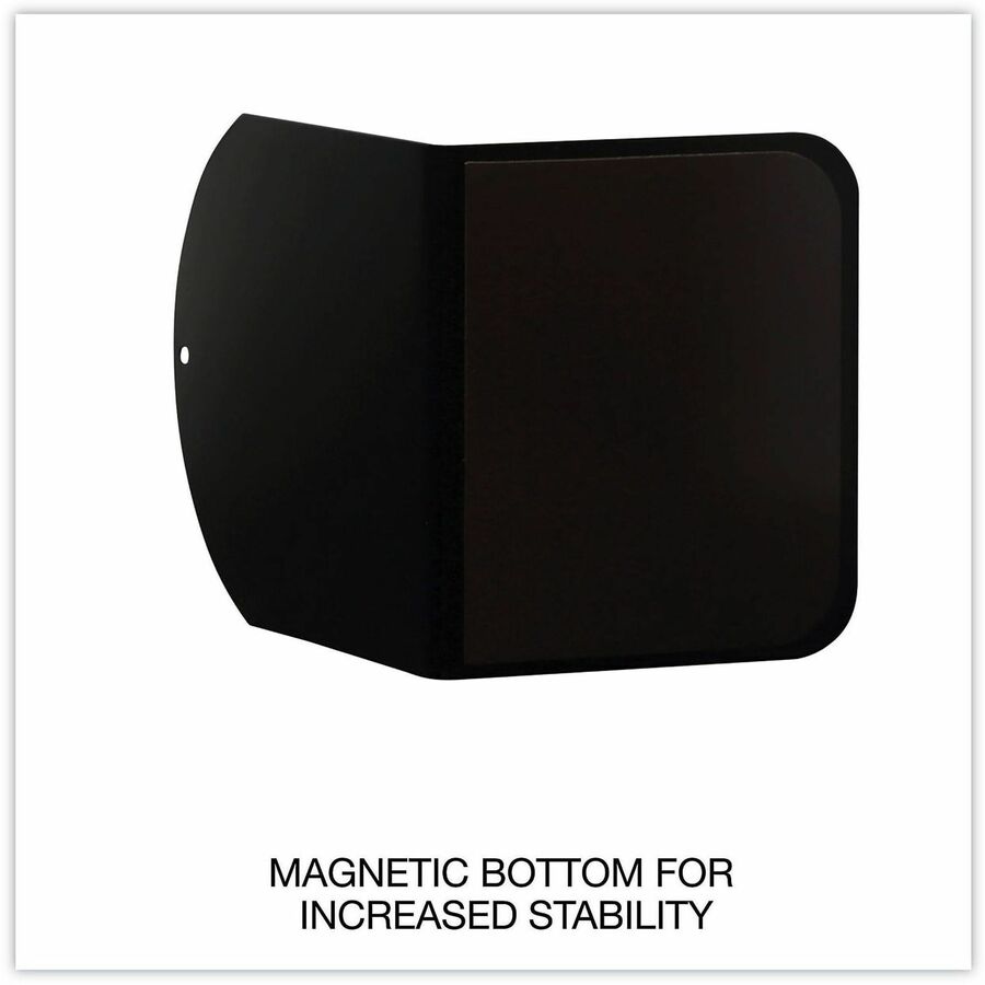 Universal Magnetic Bookends, Magnetic Base, 6 x 5 x 7, Metal, Black, Pair - 7" Height x 6" Width x 5" Depth - Magnetic - Black - Metal - 1 Pair