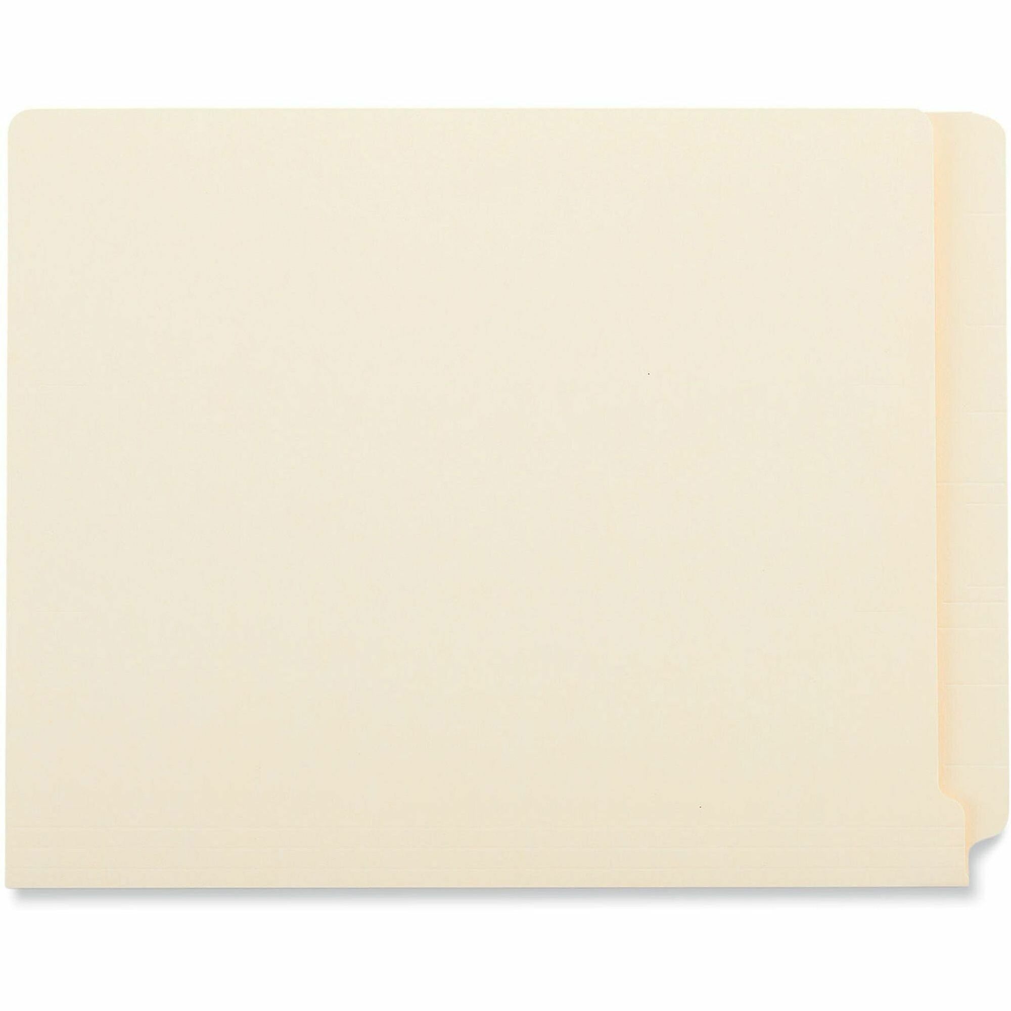 Universal Straight Tab Cut Letter End Tab File Folder - 8 1/2" x 11" - 3/4" Expansion - 11 pt. - Manila - 100 Box