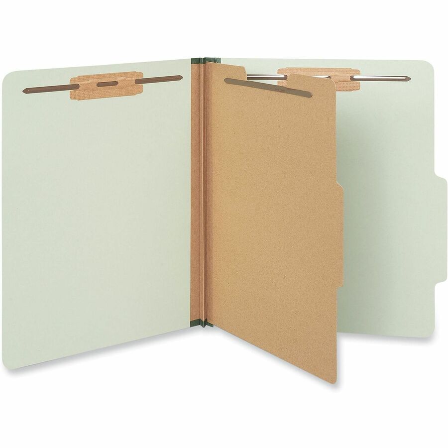 Universal 2/5 Tab Cut Letter Classification Folder - 8 1/2" x 11" - 2" Expansion - 4 Fastener(s) - 2" Fastener Capacity - Top Tab Location - Right of Center Tab Position - 1 Divider(s) - Green - 10 Box