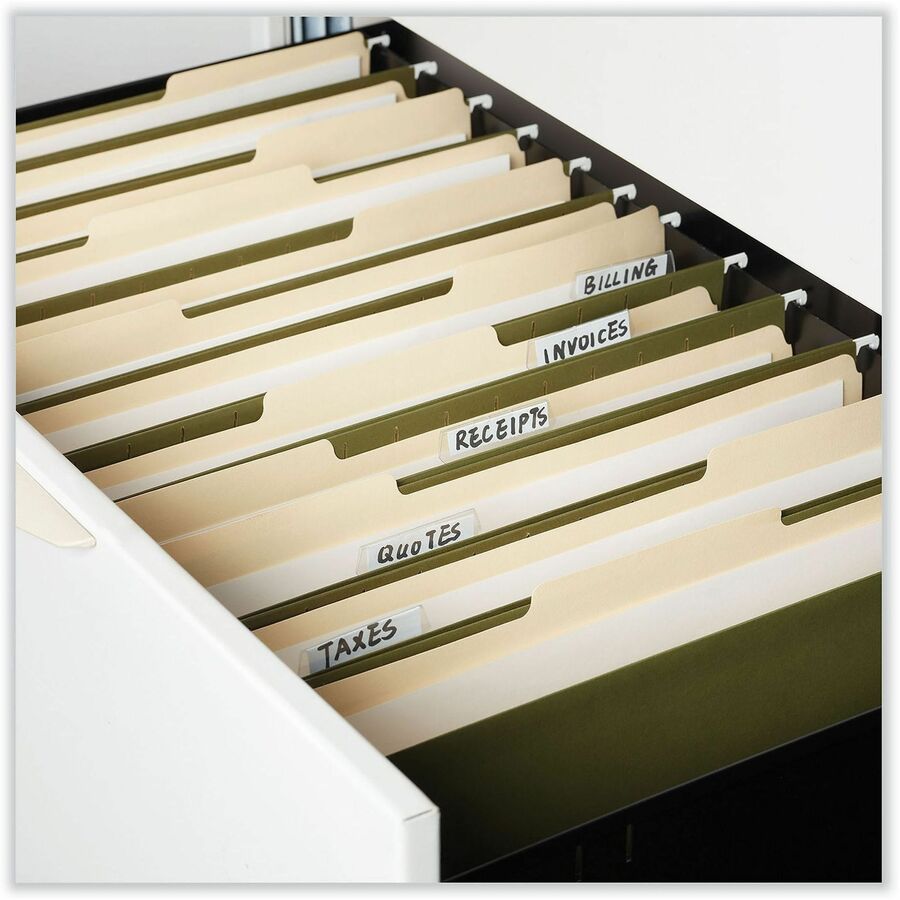 Universal 1/5 Tab Cut Legal Hanging Folder - 8 1/2" x 14" - 3" Expansion - Assorted Tab Position - 11 pt. - Stock - Standard Green - 25 Box