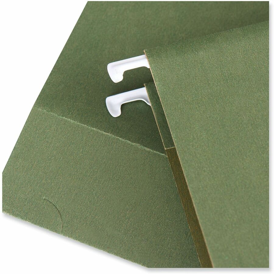 Universal 1/5 Tab Cut Legal Hanging Folder - 8 1/2" x 14" - 3" Expansion - Assorted Tab Position - 11 pt. - Stock - Standard Green - 25 Box