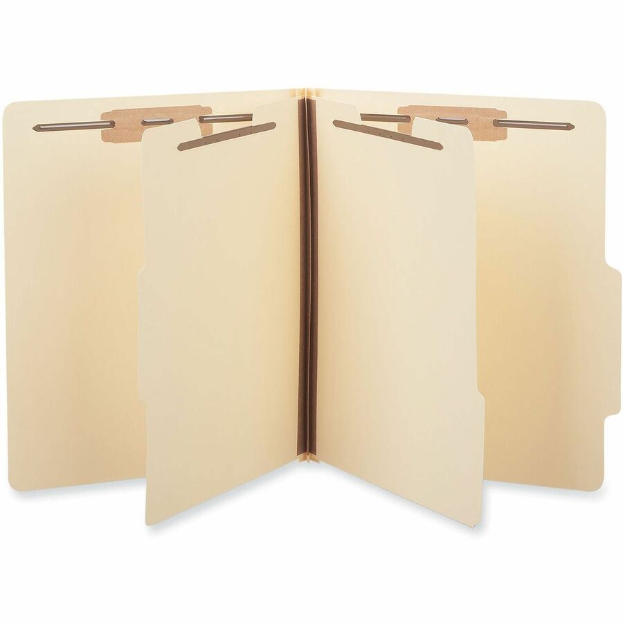Universal 2/5 Tab Cut Letter Classification Folder - 8 1/2" x 11" - 2" Expansion - 6 Fastener(s) - 2" Fastener Capacity - Top Tab Location - Right of Center Tab Position - 2 Divider(s) - Manila - 15 Box