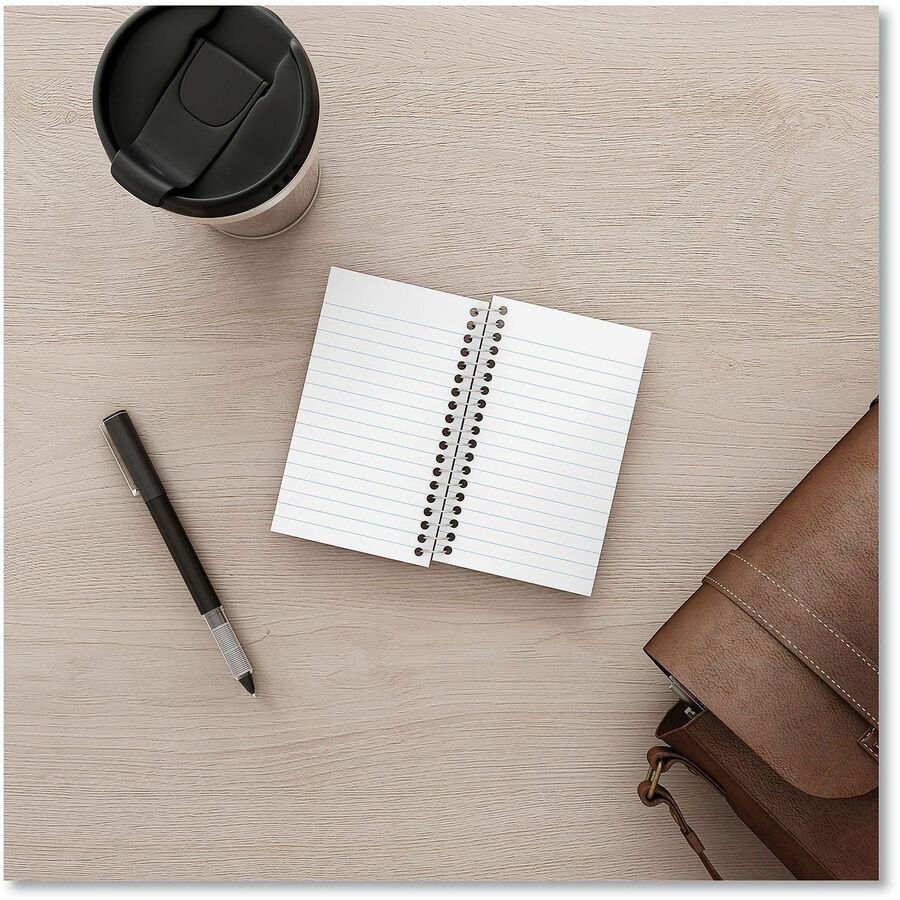 Universal Wirebound Memo Book, Narrow Rule, Red Cover, (50) 5 x 3 Sheets, 12/Pack - 1 Subject(s) - 50 Sheets - Spiral - Narrow Ruled Front Ruling - 16 lb Basis Weight - 5" Height x 3" Width - White Paper - Orange Cover - 12 / Pack