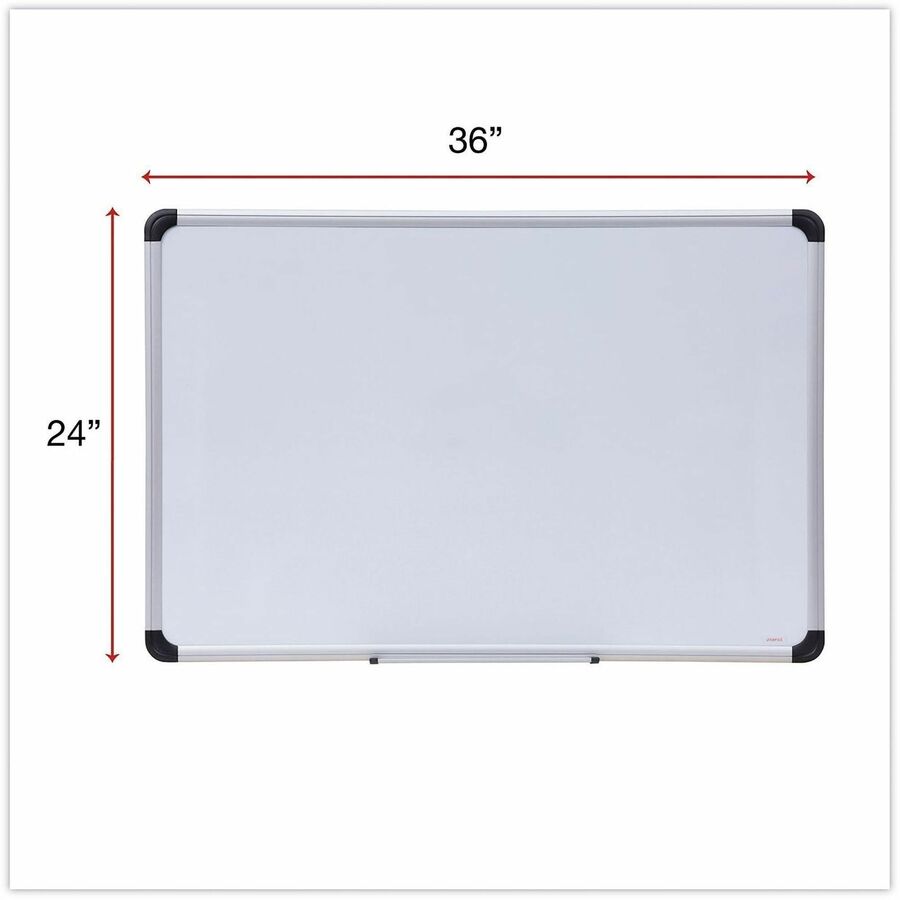 Universal Dry Erase Board - 36" (3 ft) Width x 24" (2 ft) Height - White Steel Surface - Satin Aluminum Frame - Magnetic - 1 Each