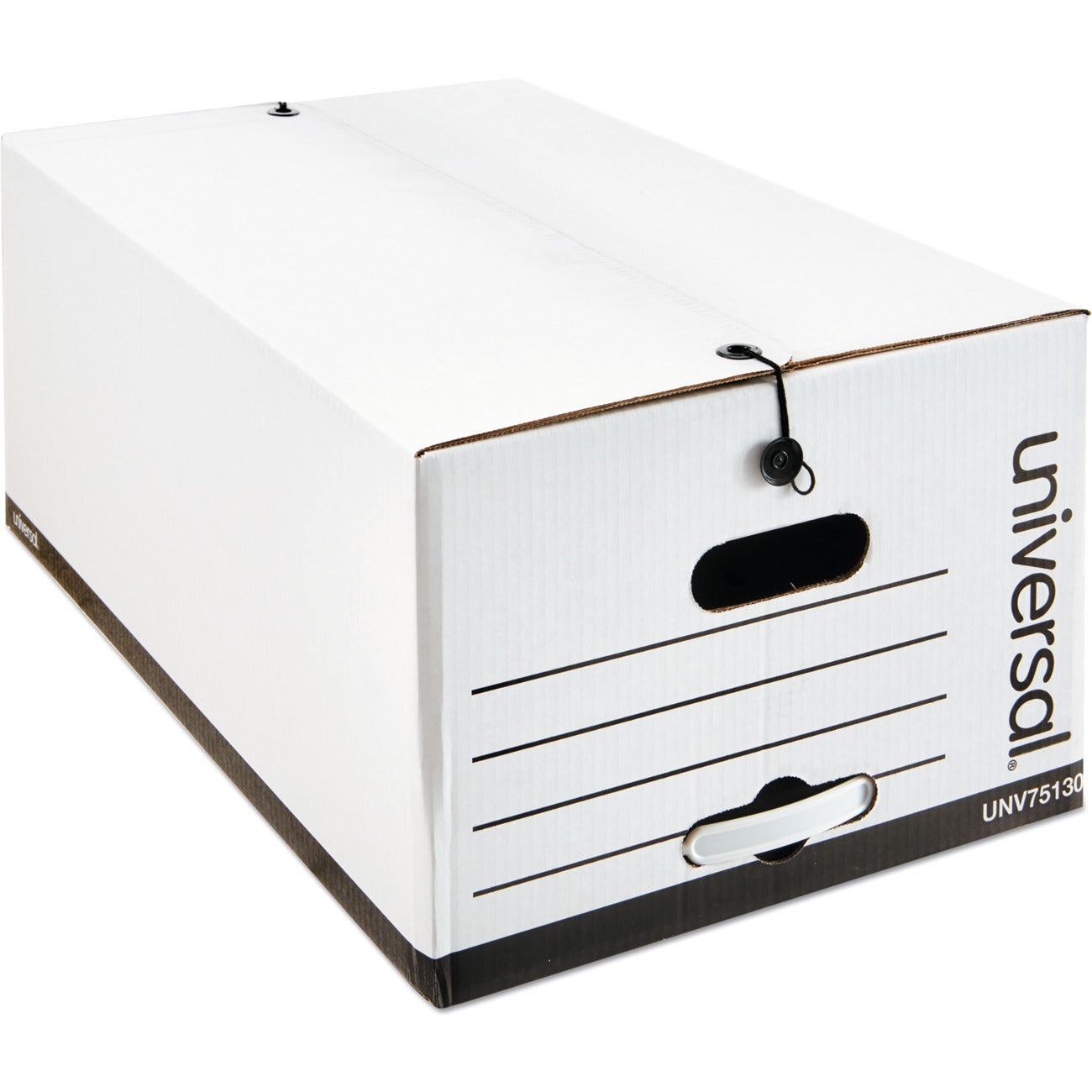 Universal Economical Easy Assembly Storage Files, Legal Files, White, 12/Carton - Internal Dimensions: 15" Width x 24" Depth x 10" Height - Media Size Supported: Legal - Flap, String/Button Closure - Medium Duty - Stackable - Corrugated Fiberboard - Wh...