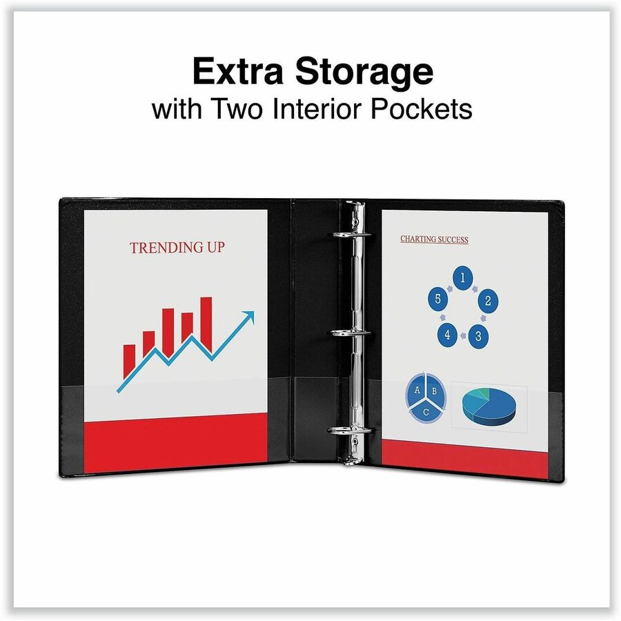 Universal Slant D-Ring View Binder, 3 Rings, 1.5" Capacity, 11 x 8.5, Black - 1 1/2" Binder Capacity - Letter - 8 1/2" x 11" Sheet Size - 375 Sheet Capacity - 3 Ring(s) - Fastener(s): Ring - Pocket(s): 2, Inside Front & Back - Polypropylene - Black - N...