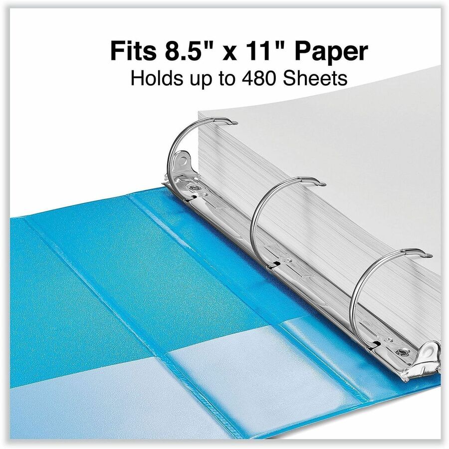 Universal Slant D-Ring View Binder, 3 Rings, 2" Capacity, 11 x 8.5, Light Blue - 2" Binder Capacity - Letter - 8 1/2" x 11" Sheet Size - 480 Sheet Capacity - 3 Ring(s) - Fastener(s): Ring - Pocket(s): 2, Inside Front & Back - Polypropylene - Light Blue...