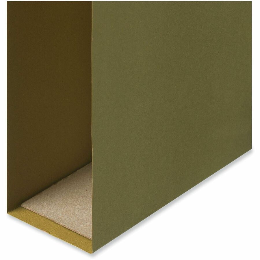 Universal 1/5 Tab Cut Legal Hanging Folder - 8 1/2" x 14" - 2" Expansion - Assorted Tab Position - 11 pt. - Stock - Standard Green - 25 Box