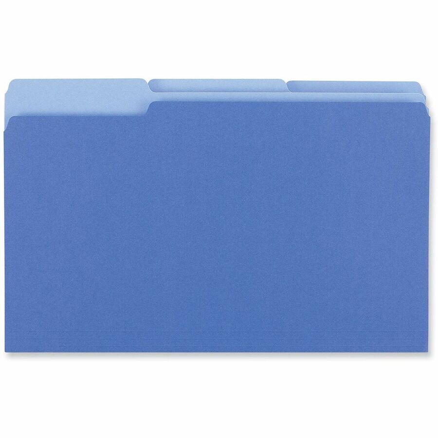 Universal 1/3 Tab Cut Legal Top Tab File Folder - 8 1/2" x 14" - Assorted Tab Position - 11 pt. - Stock - 100 Box